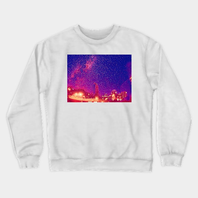 Vapor Space City Crewneck Sweatshirt by lofi_retrowave